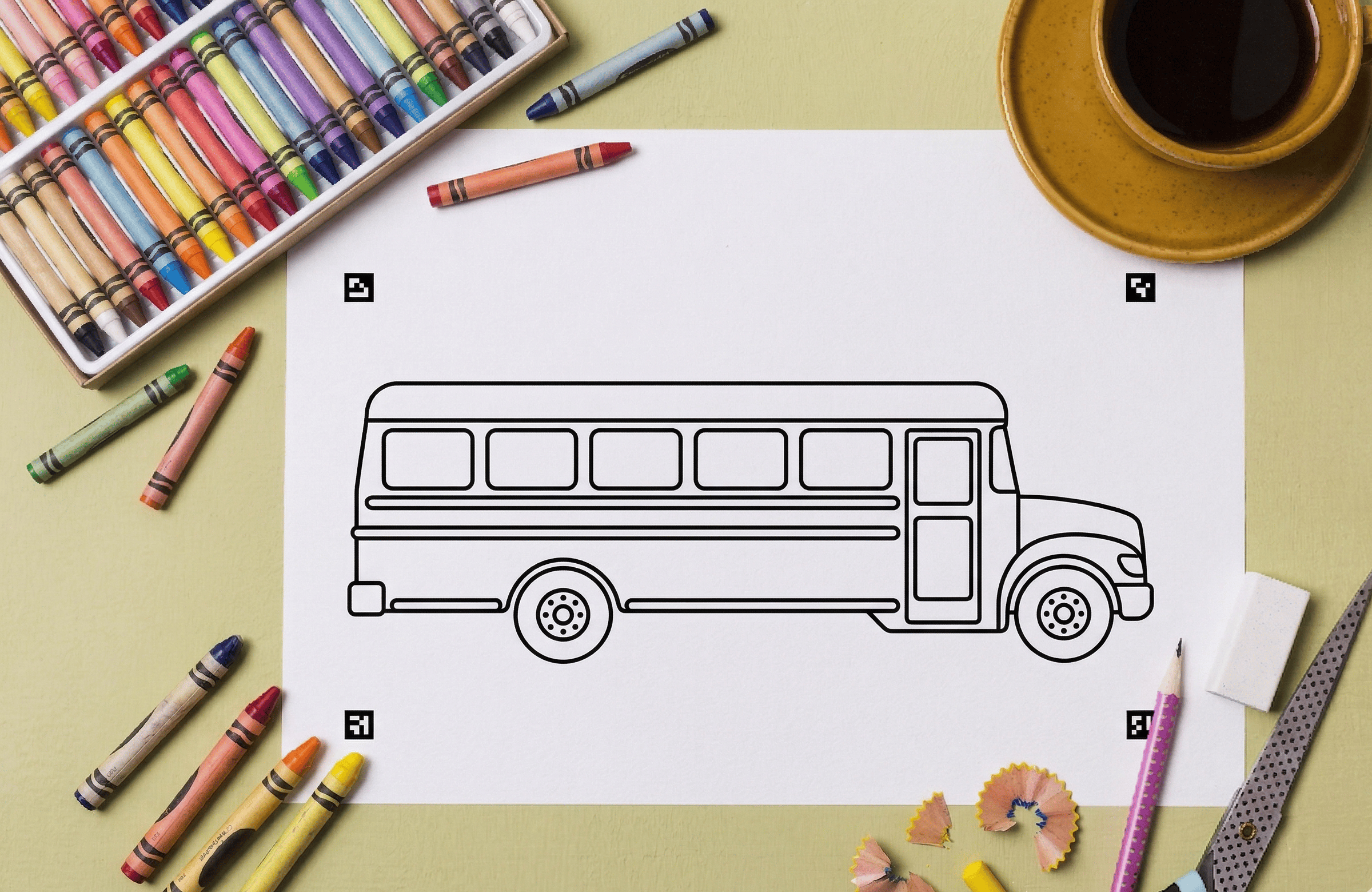 Gambar bus yang bisa diwarnai